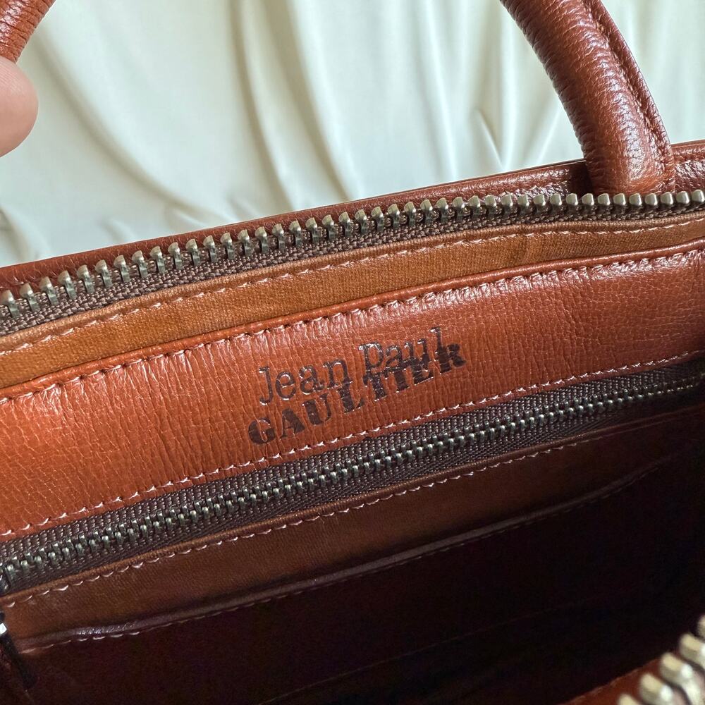Vintage Jean Paul Gaultier Maroon Leather Top Handle Bag - Mid to Late 90s - Picture 13 of 16